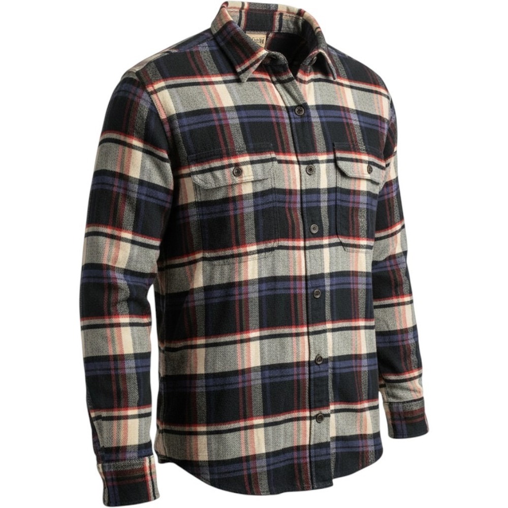 Shirt Mens 2XL Blue Plaid RedHead Flannel Excellent Long Sleeve Cotton Button Up